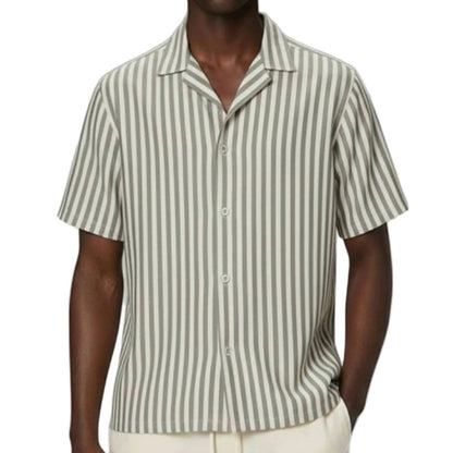 Striped Cuban Collar Shirt