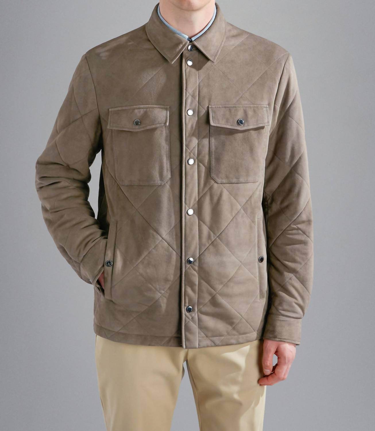 Paul & Shark - Aqualeather Quilted Suede Shacket - Rack Hunt -