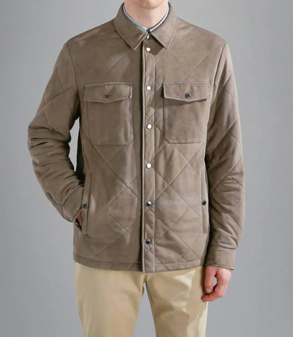 Paul & Shark - Aqualeather Quilted Suede Shacket - Rack Hunt
