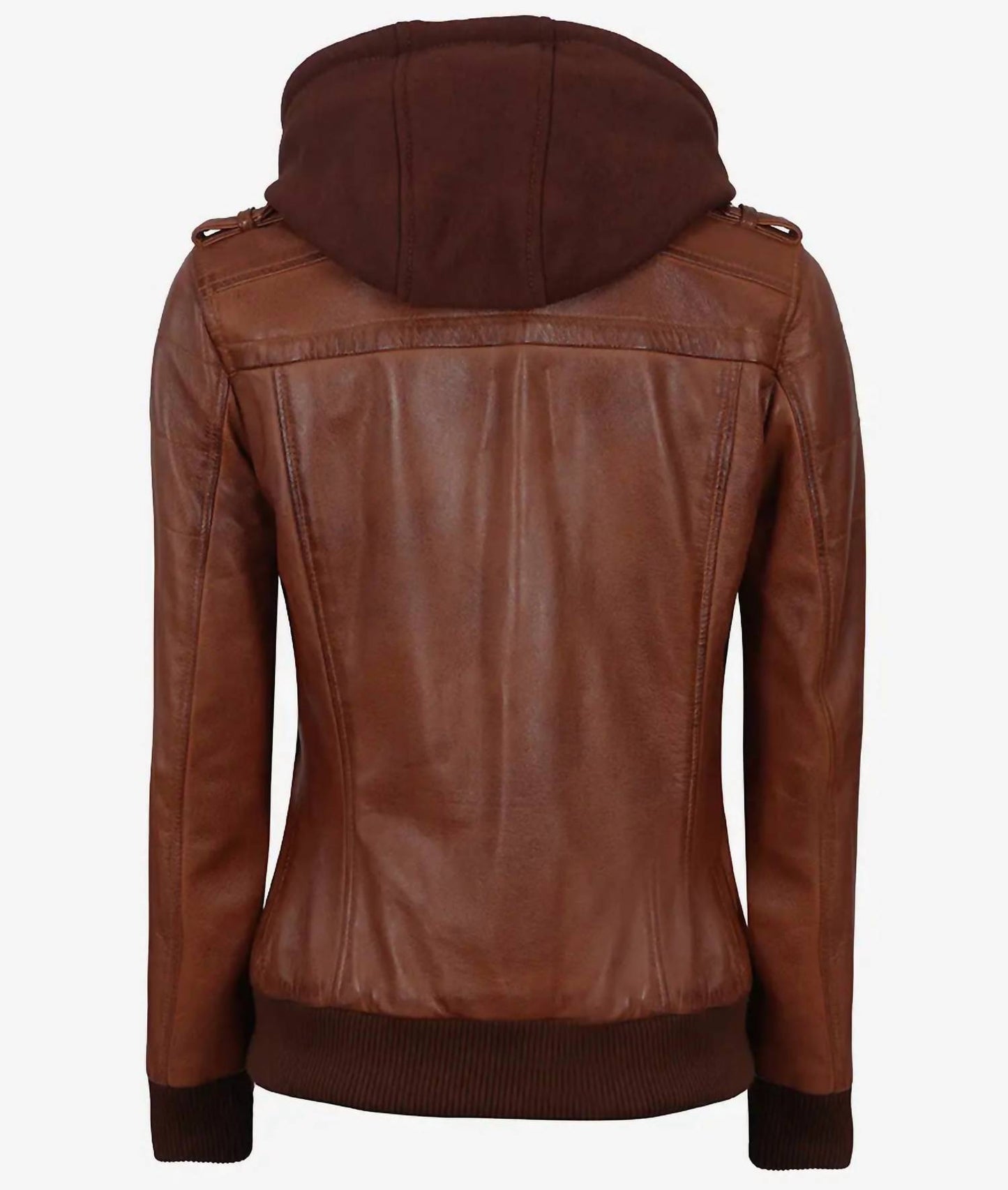 Women's Genuine Leather Jacket With Removal Hood