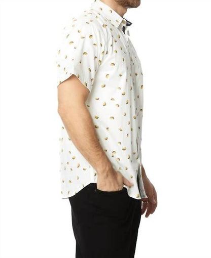 Printed Woven Short Sleeve Cotton Shirt