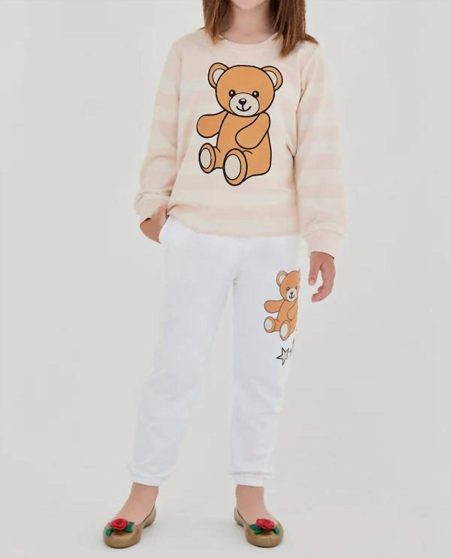 Sasha+Z - Bear Printed Cotton Sweatshirt - Rack Hunt -