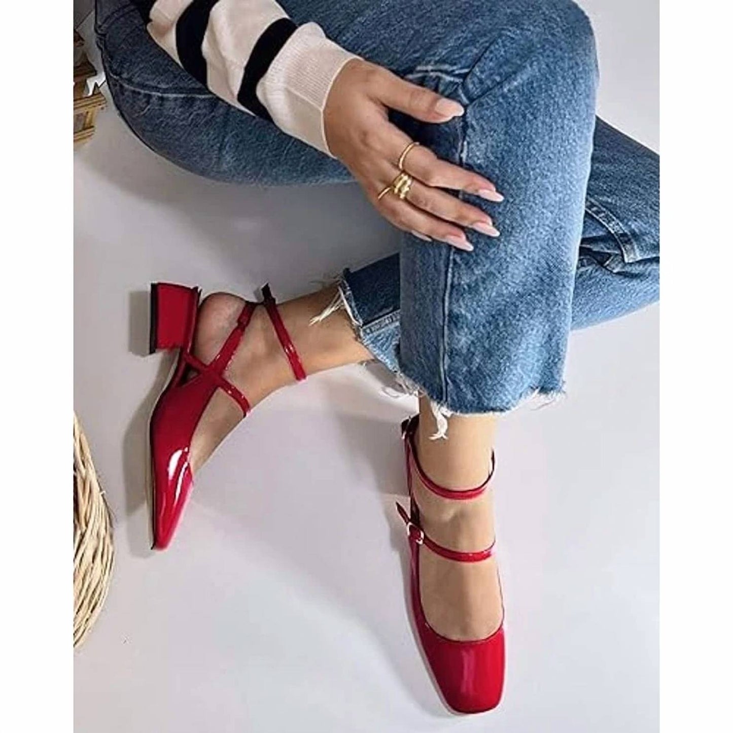 Women's Mary Jane Chunky Low Heel Shoes