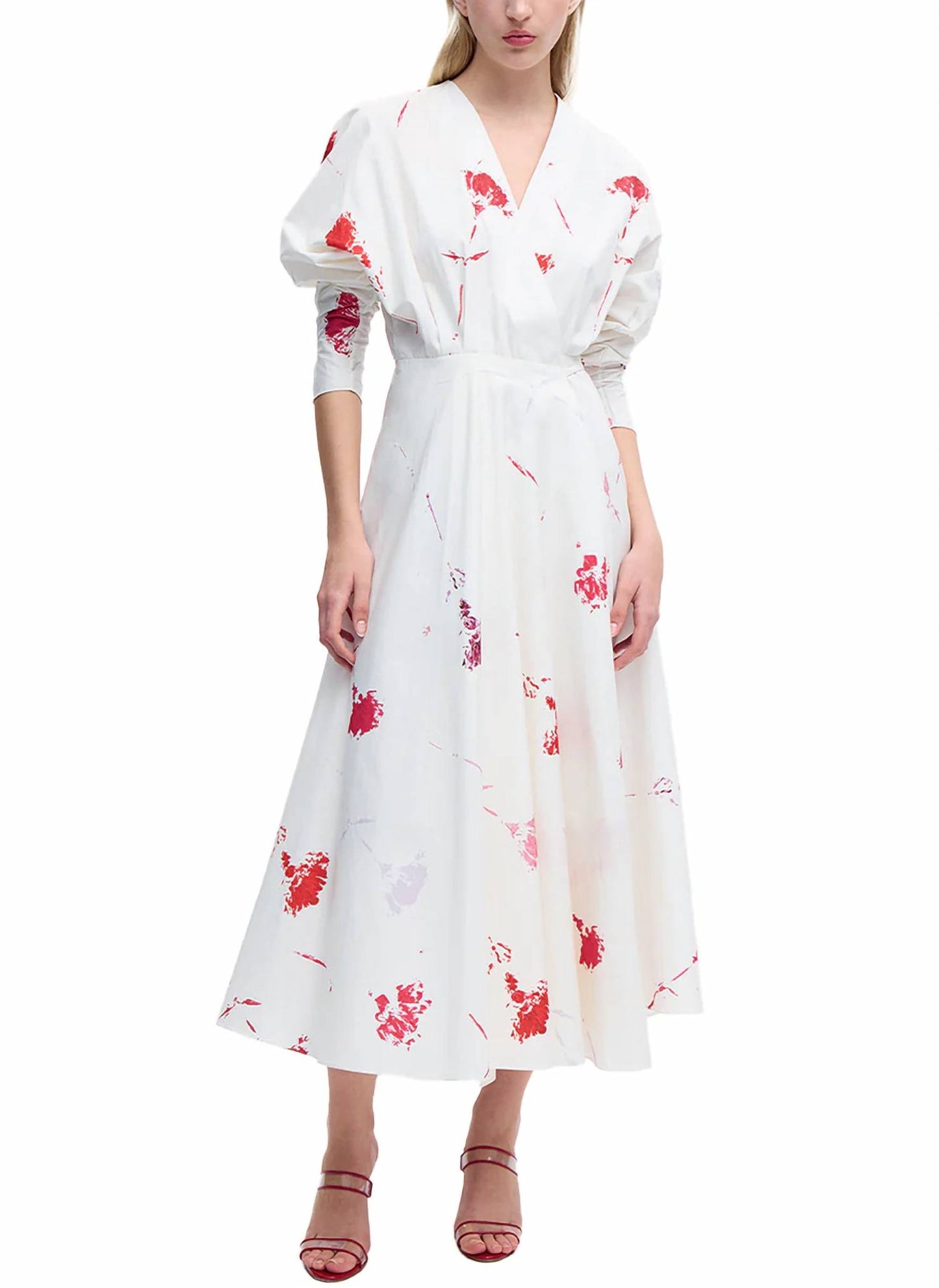 V-neck Cotton Wrap Dress
