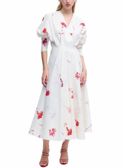 V-neck Cotton Wrap Dress