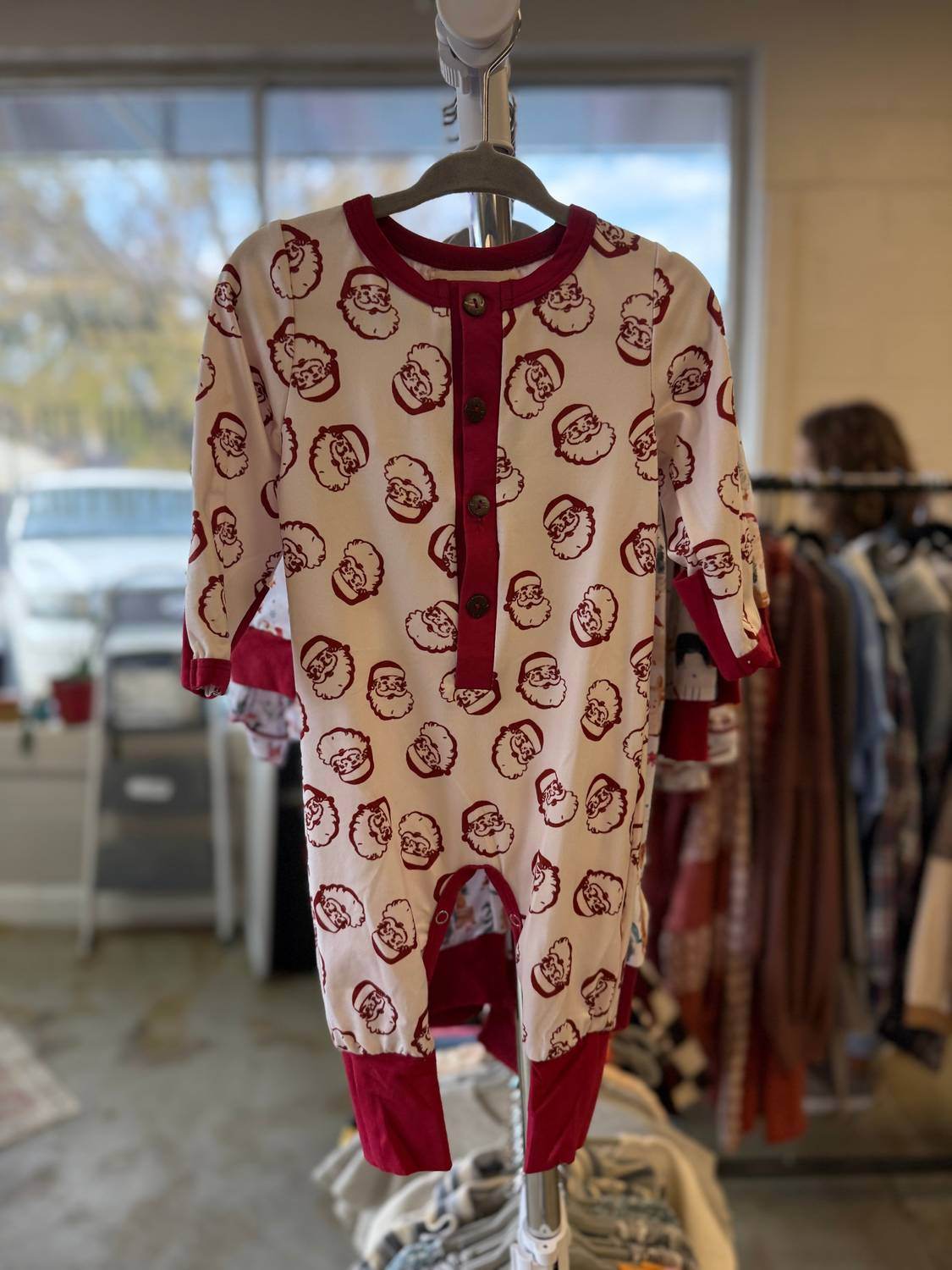Melina & Me - Boys Classic Santa Romper - Rack Hunt -