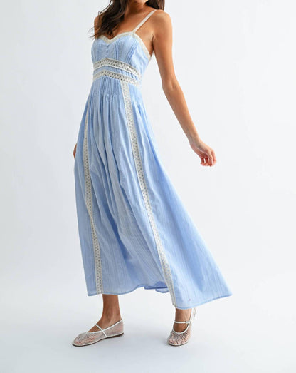Breezy Lace Trim Maxi Sundress