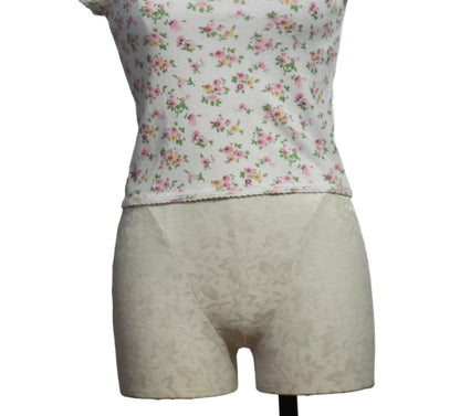 Women's Floral Pointelle Cap Sleeve Baby Tee