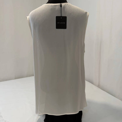 Women's Sleeveless Silk Yolk Front Tank Top
