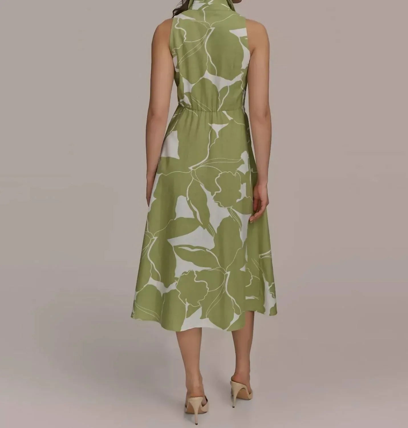 Donna Karan - Printed Linen Blend Shirt Dress - Rack Hunt