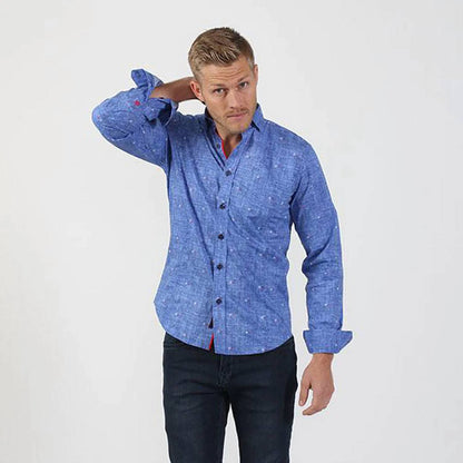 Two Colors Dots Button Down Shirt
