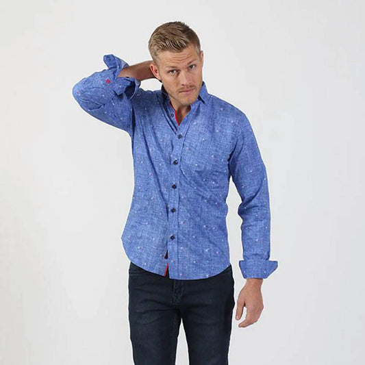 Two Colors Dots Button Down Shirt