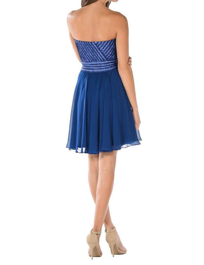Sequined Top Short Strapless Dress