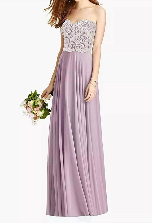 Dessy - Lace Bodice Full-length Strapless Dress - Rack Hunt -