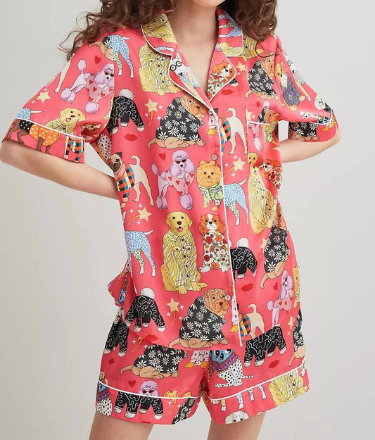 Organic Cotton Printed Short Pajama Set