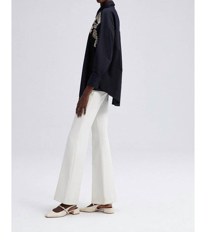 Embroidered Front Oversized Shirt