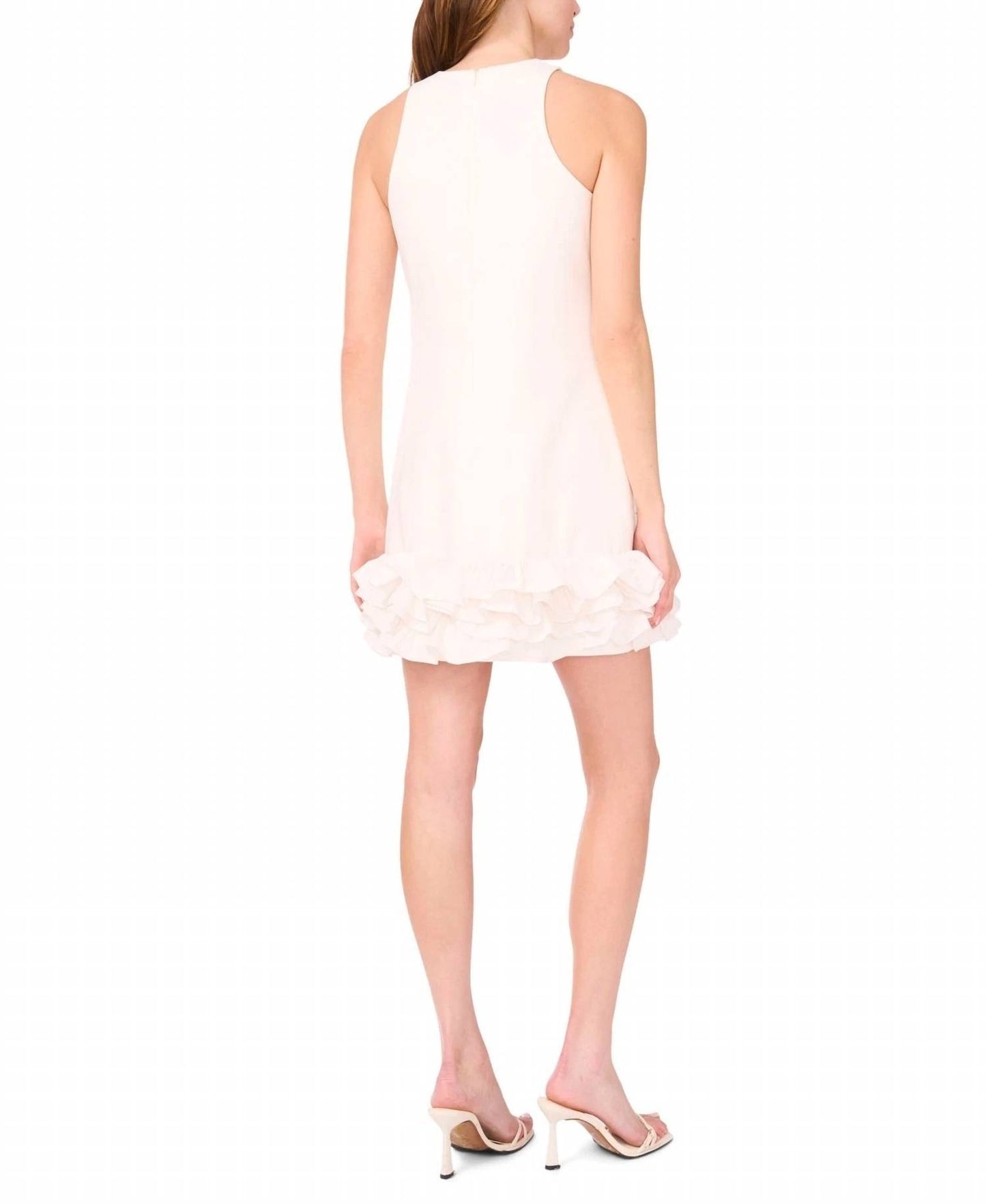 Sleeveless Ruffled-hem Mini Dress