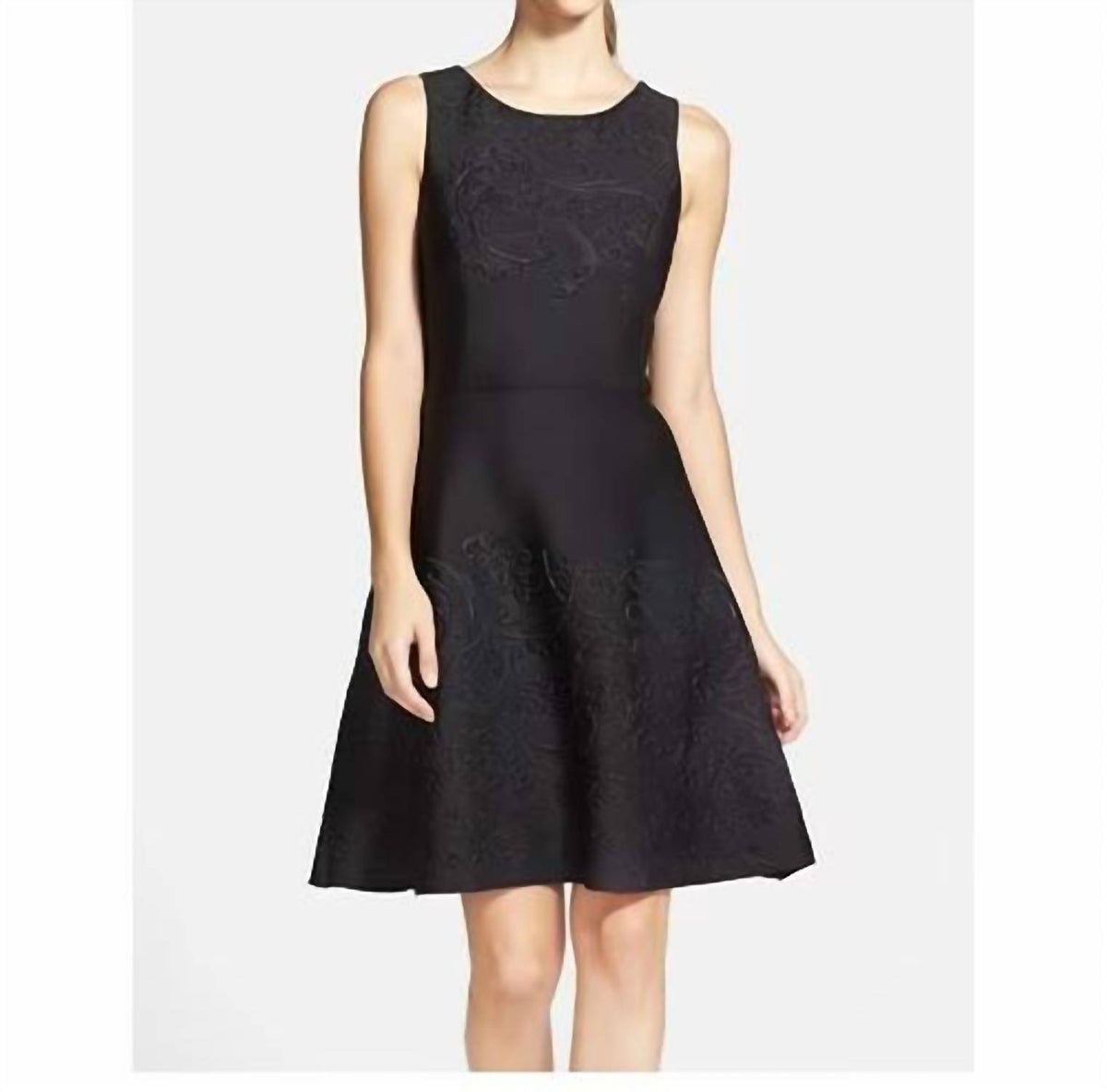 Floral Laser Cut Neoprene Mini Dress