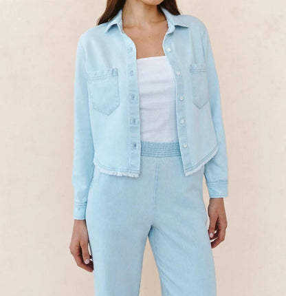 Two Pocket Fray Hem Shirt