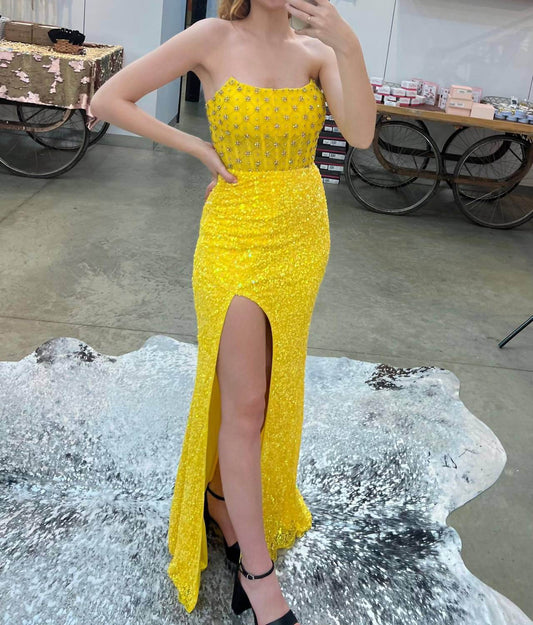 Aleta - Long Fitted Beaded Formal Prom Dress - Rack Hunt -