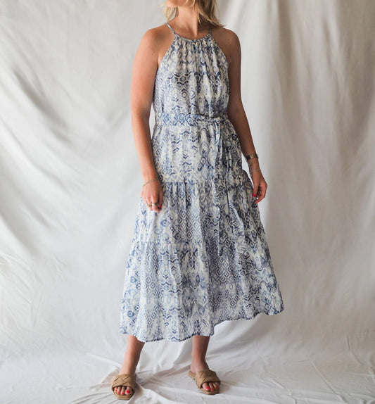 Textured Halter Midi Dress