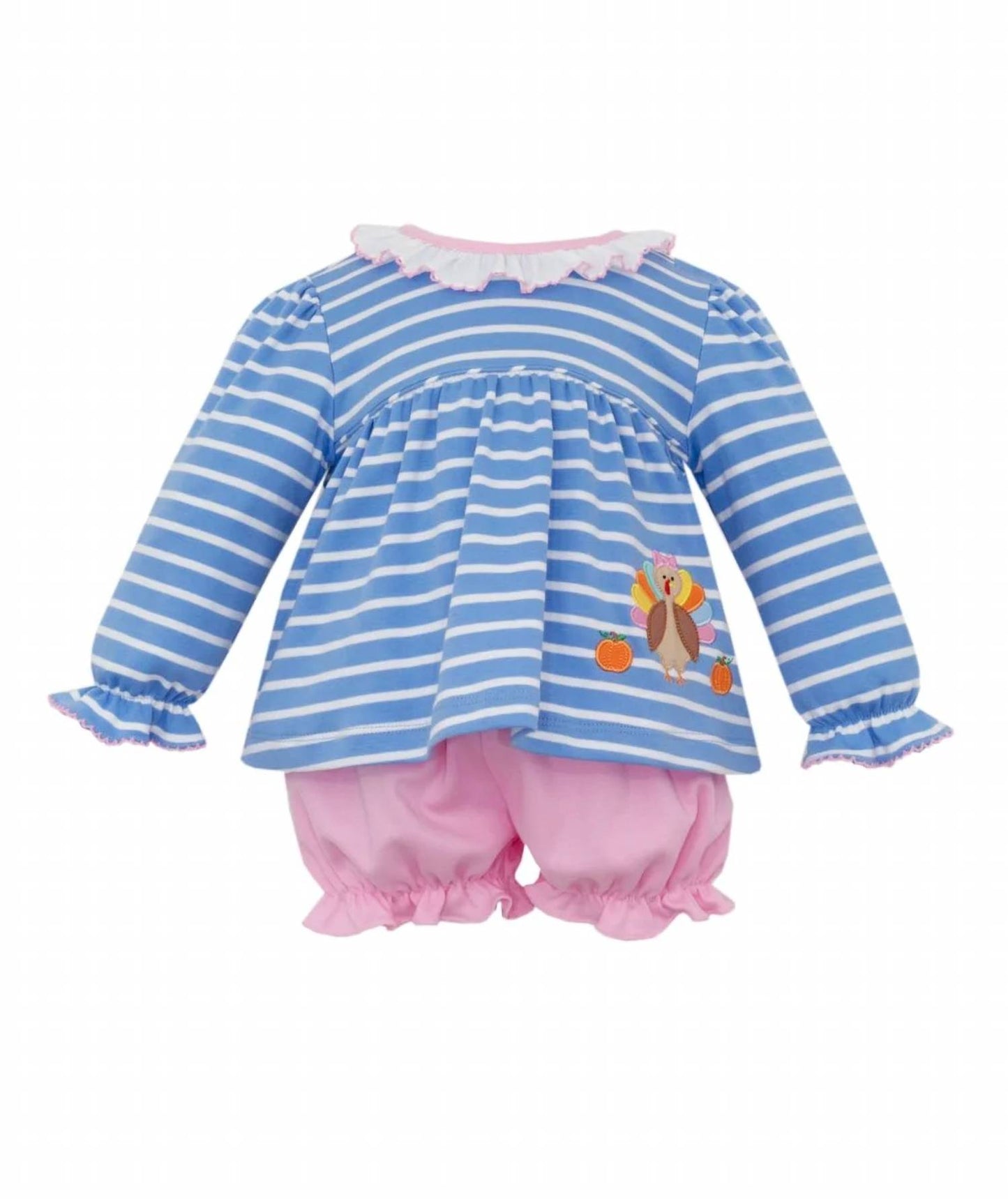 Girls Turkey Applique Bloomer Set
