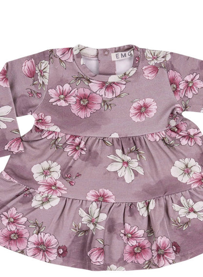 Girls Printed Stretch Fleece Dress