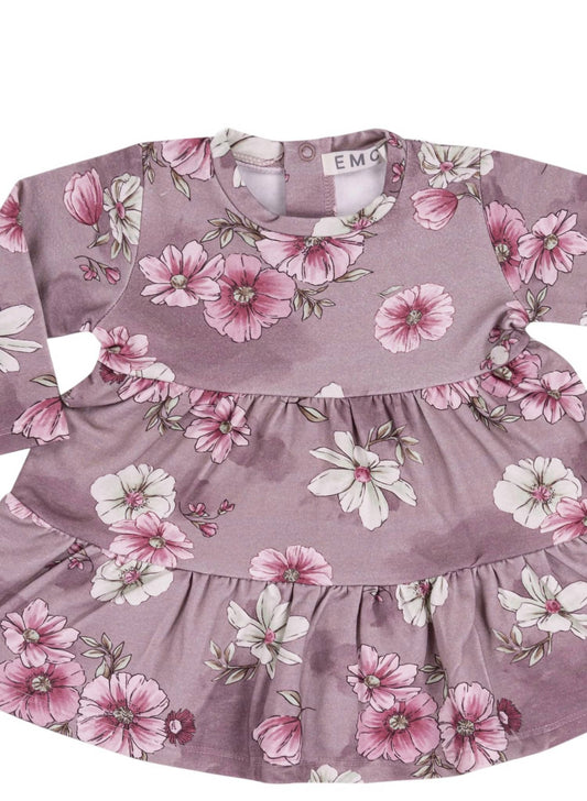 Girls Printed Stretch Fleece Dress