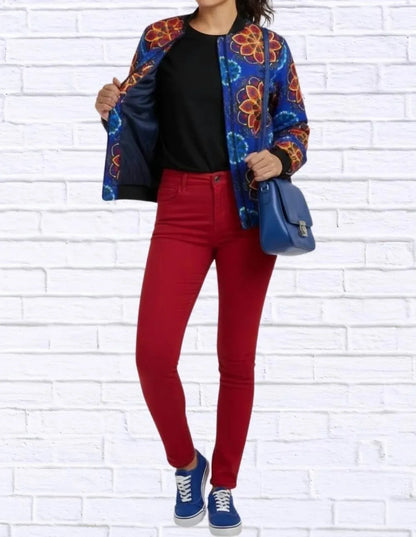 Diva USA - Maddy Traditional Bomber Printed Ethnic Jacket - Rack Hunt