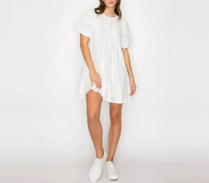Cotton Eyelet Mini Dress
