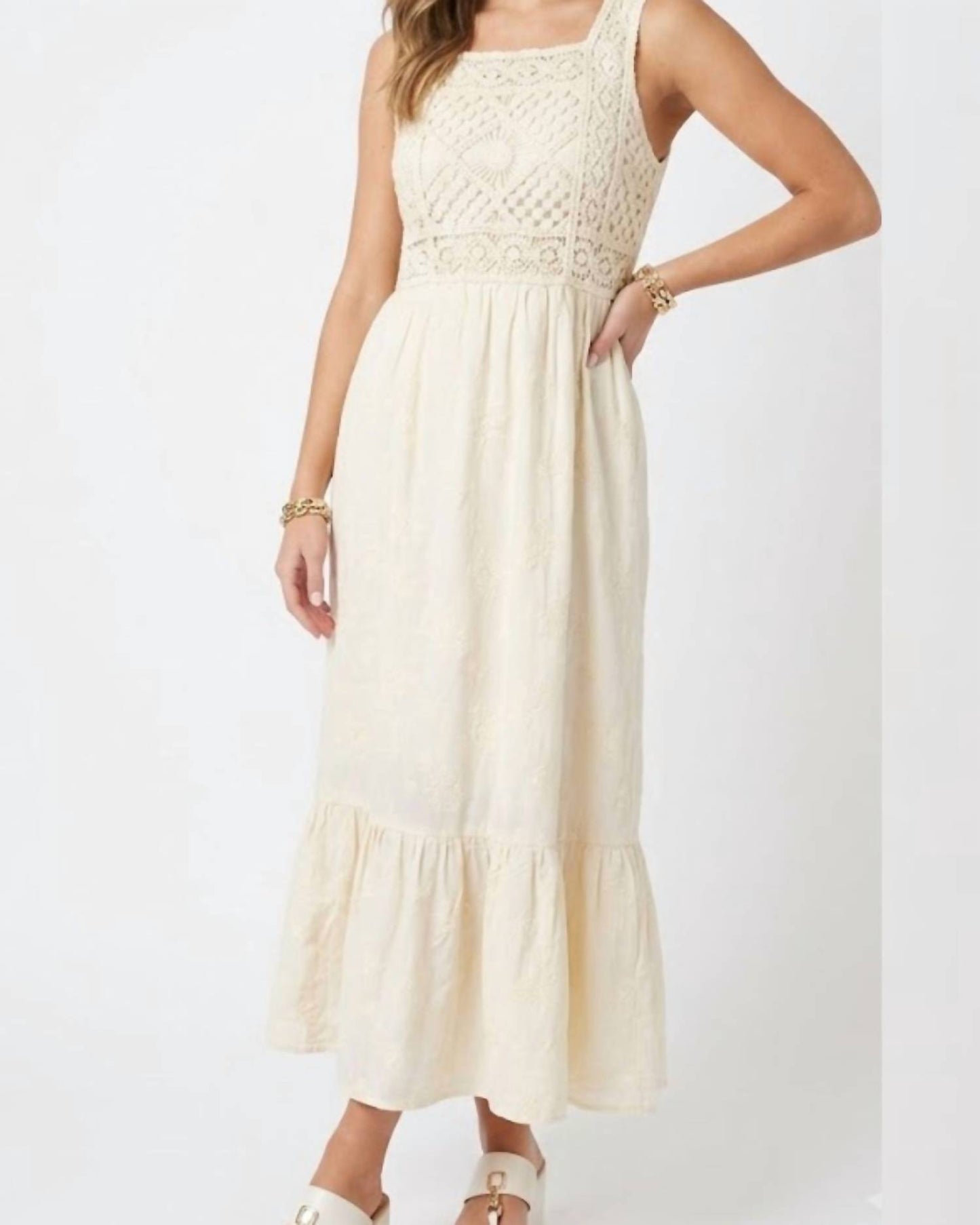 Maribel Crochet Lace Midi Dress