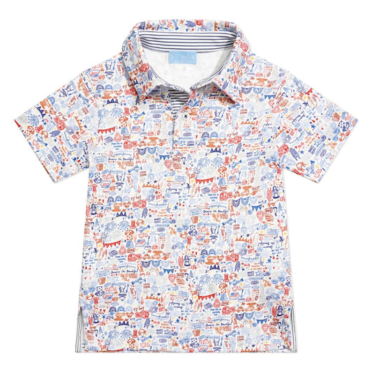 Boy's Usa Short Sleeve Polo Shirt