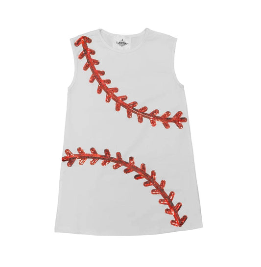 Belle Cher - Kid's White Baseball Dress - Rack Hunt -