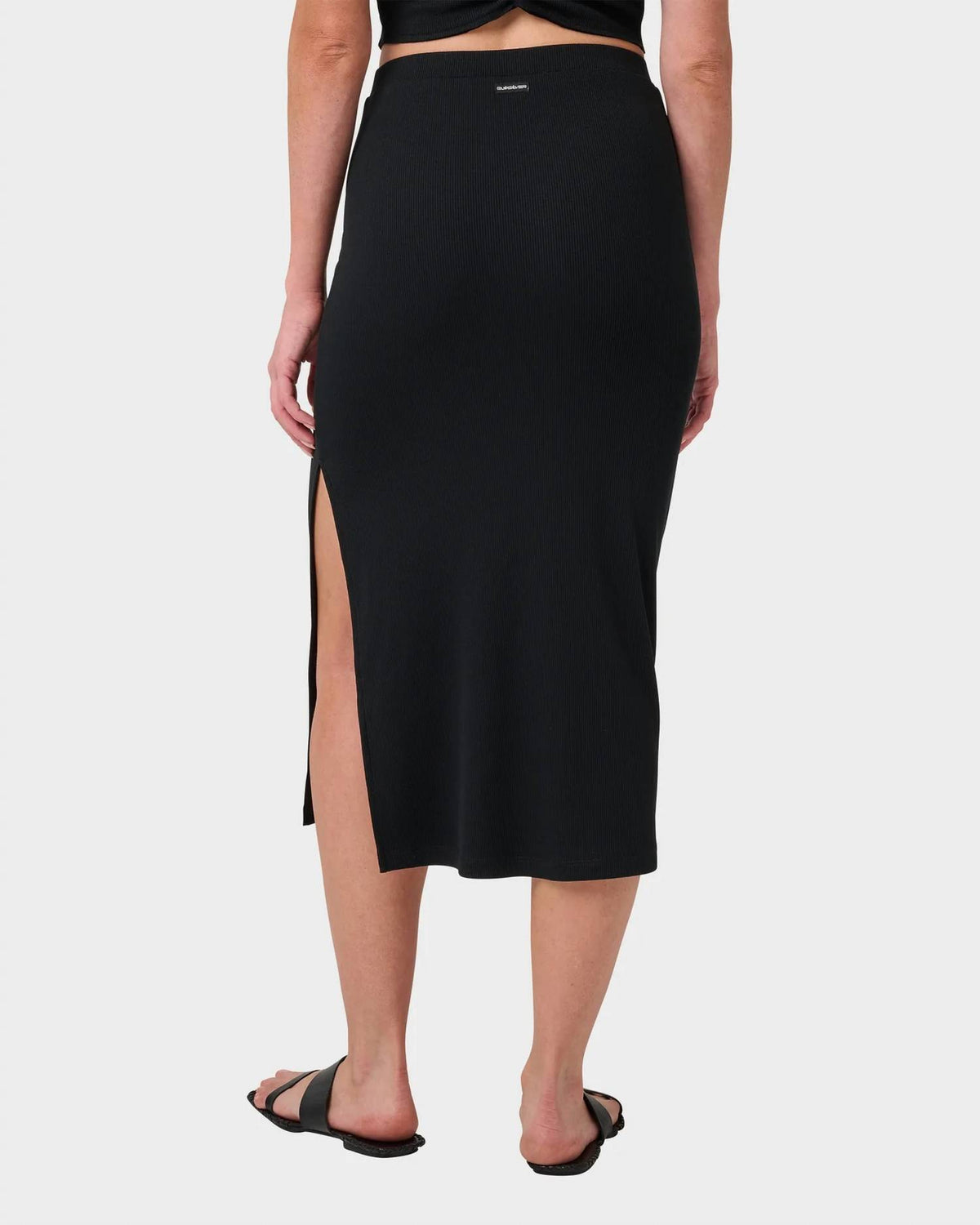 Cora Bay Solid Ribbed Midi Skirt
