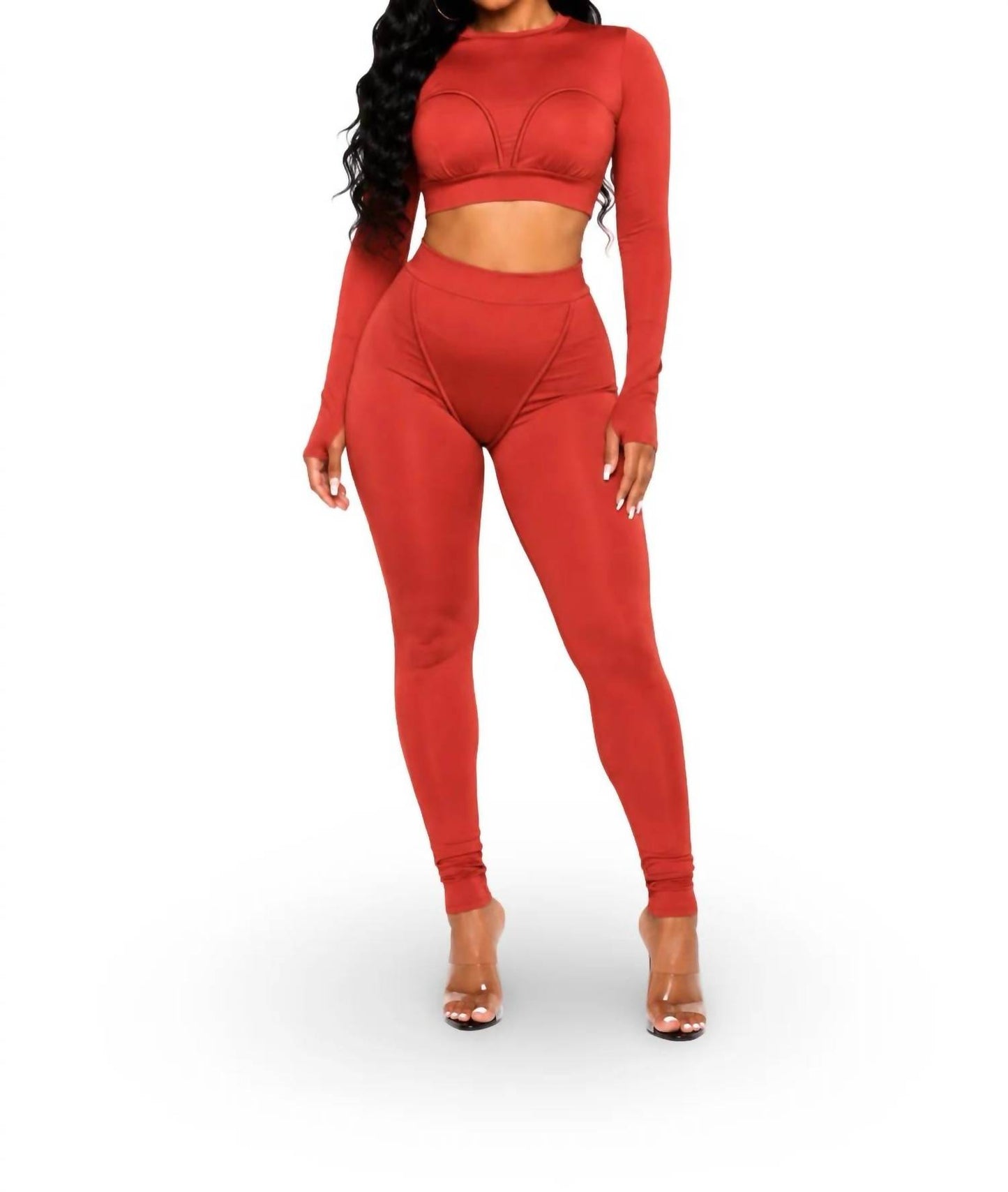 Don't Make A Scene - Long Sleeve Detailed Legging Set