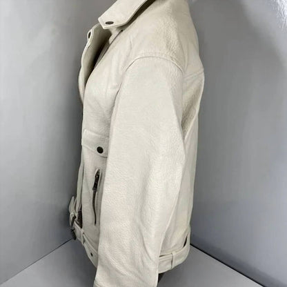 Women's Vegan Faux Leather Moto Jacket