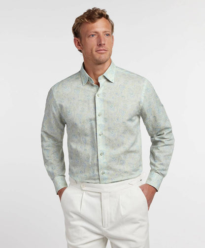 Paisley Linen Blend Sport Shirt