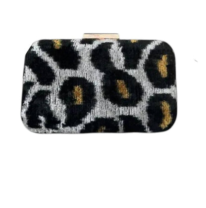 Women's Silk Velvet Ikat Box Clutch