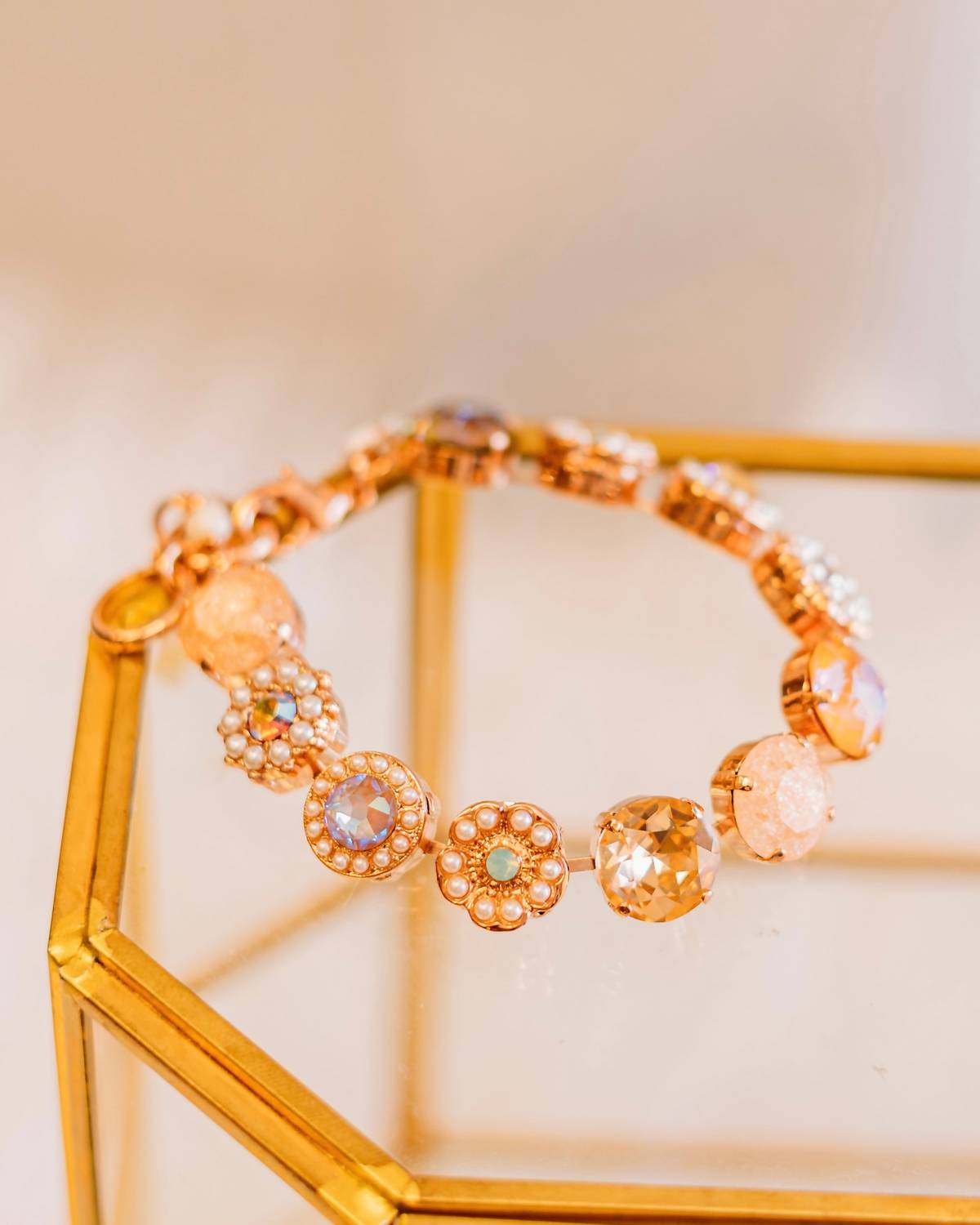 Women's Desert Rose Crystal Gem Tennis Bracelet