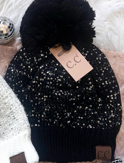Women's Fleece Lined Sequin Beanies