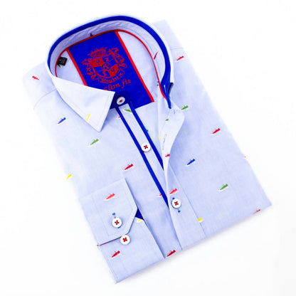 Men's Fill Coupe Colorful Sneakers Button Down Shirt