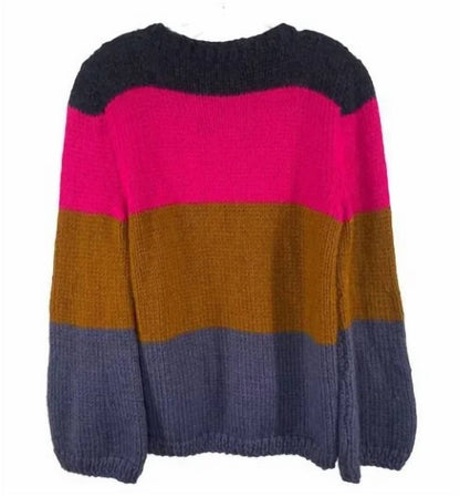 Women's Aguariba Colorblock Chunky Knit Chevron Sweater