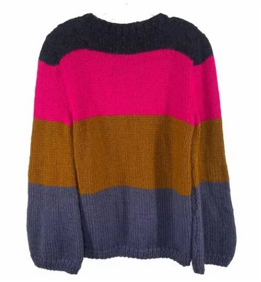 Women's Aguariba Colorblock Chunky Knit Chevron Sweater
