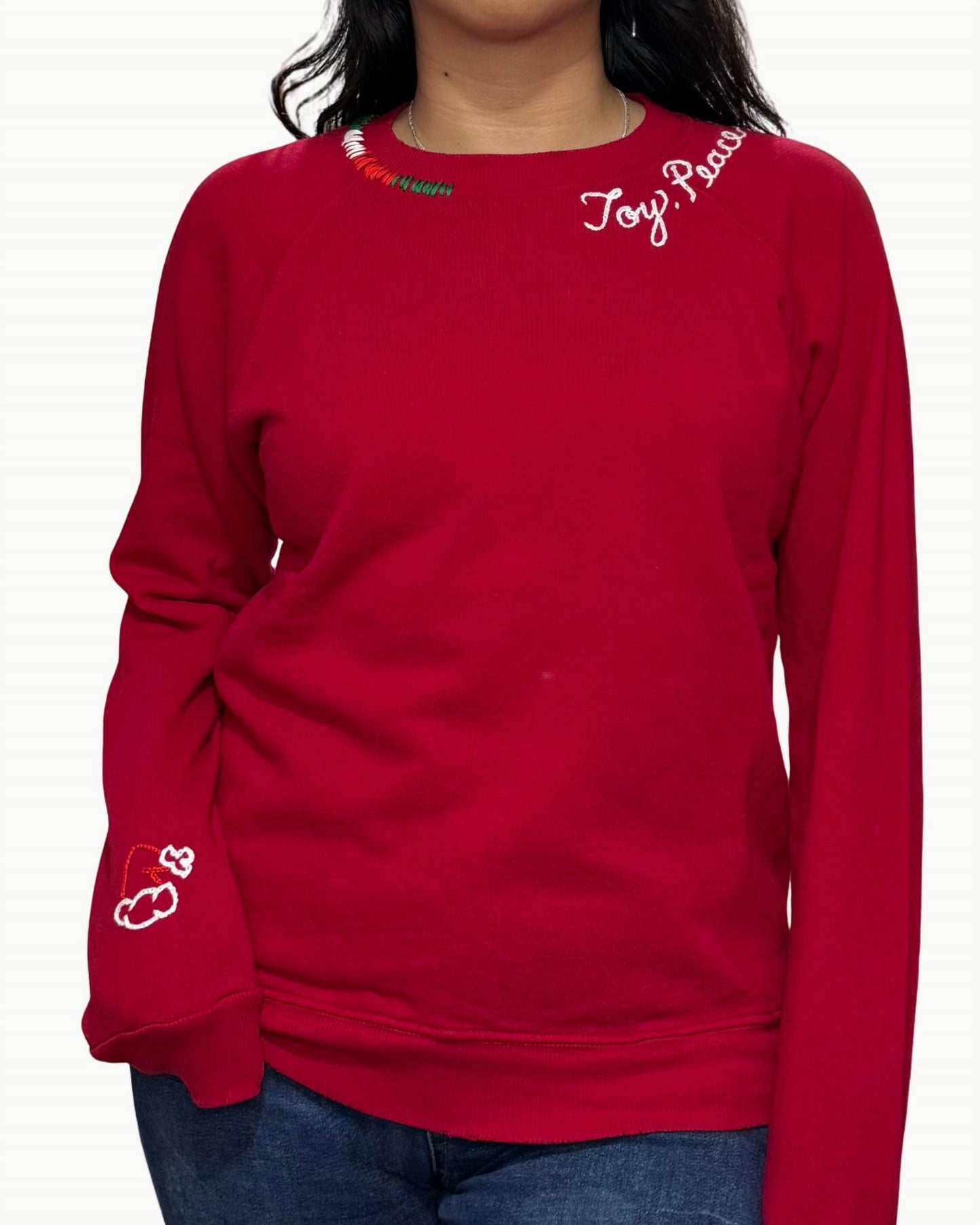 Joy Peace & Love Santa Crew Sweatshirt