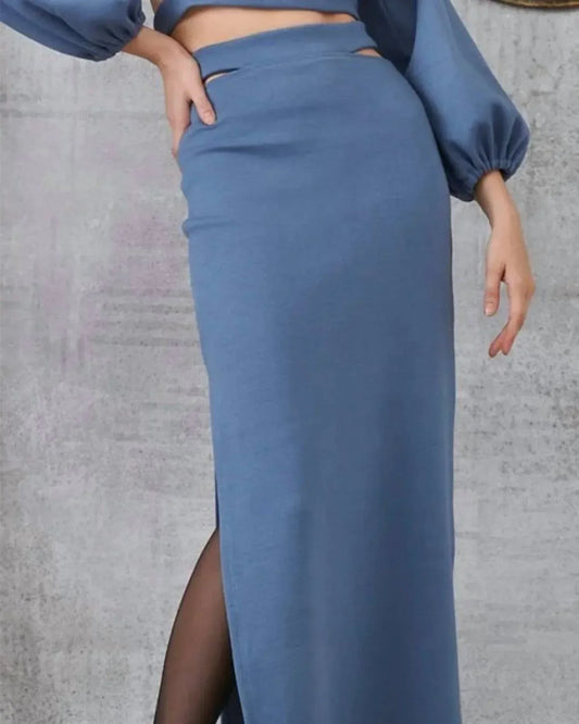 Lace - Maxi Skirt With Slit - Rack Hunt