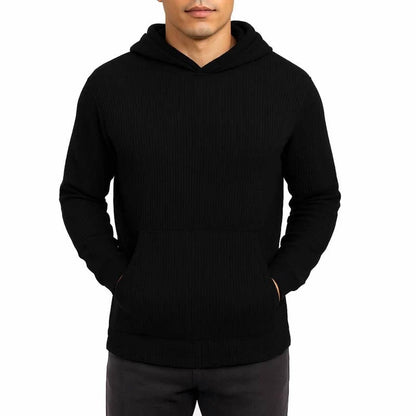 Waffle Knit Thermal Pullover Hoodie