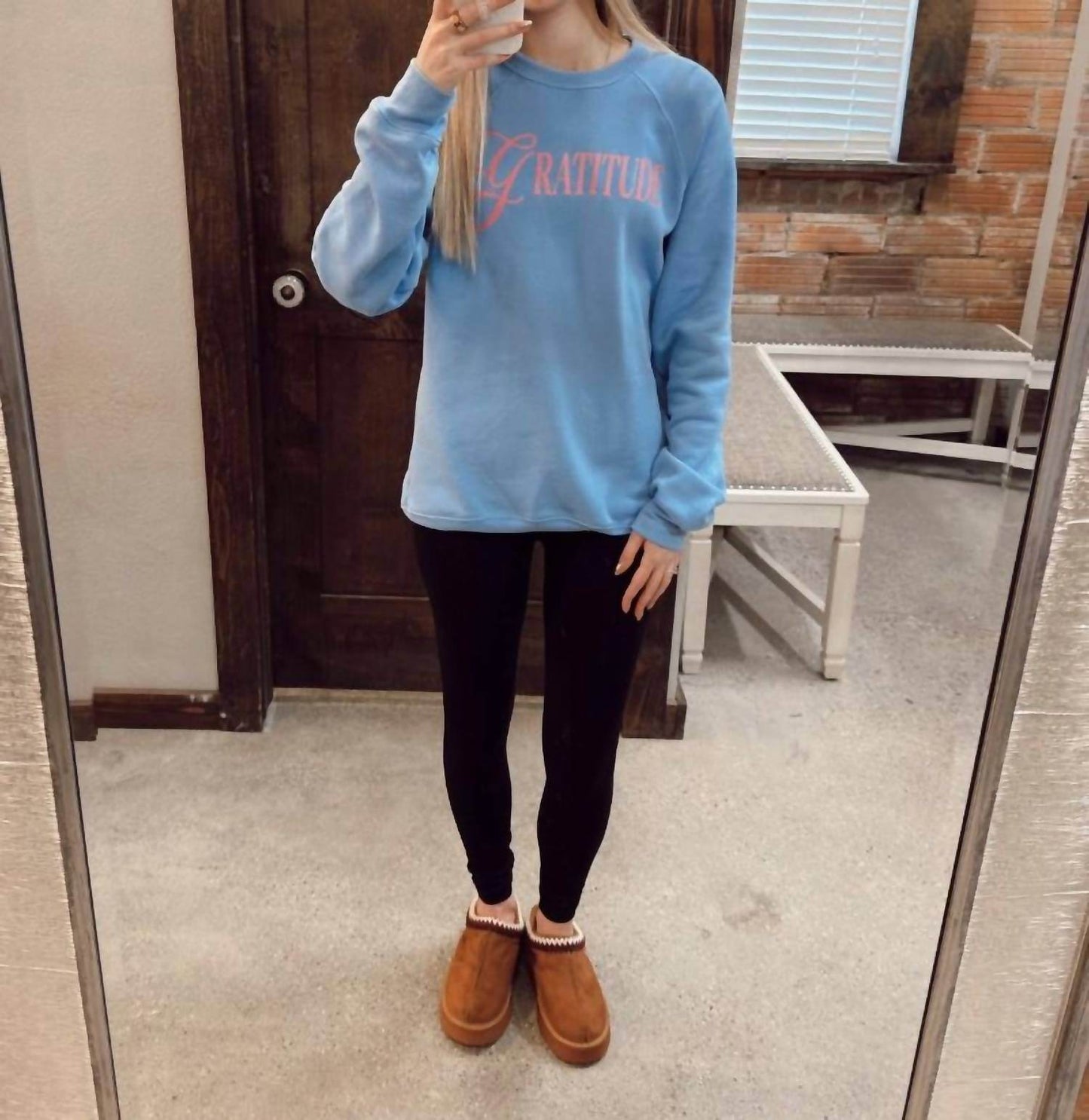 The Minted Olive - Gratitude Graphic Crewneck Sweatshirt - Rack Hunt -