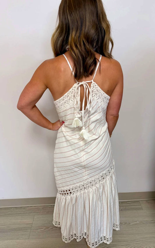 Azura Women's Bella Halter Cutout Tiered Dress in Natural Multi - view 2