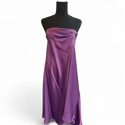 Women's Strapless Satin Midi Dress