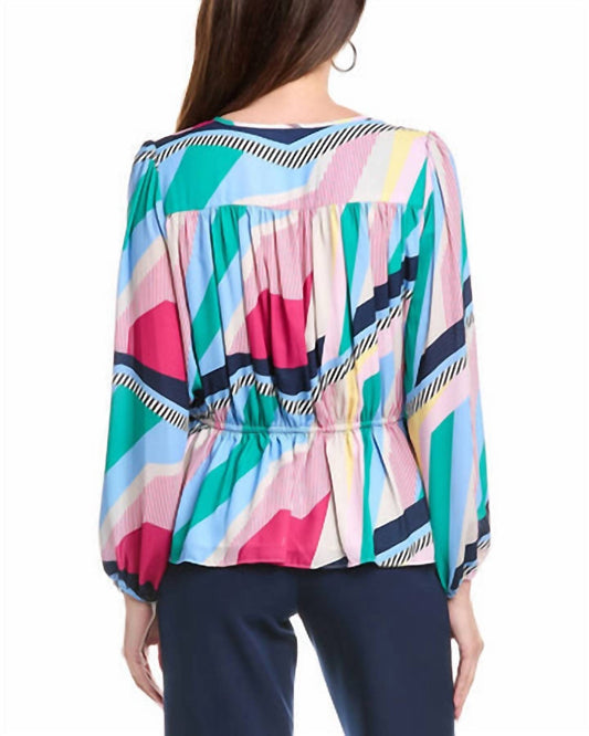 Multicolor Pleated Top